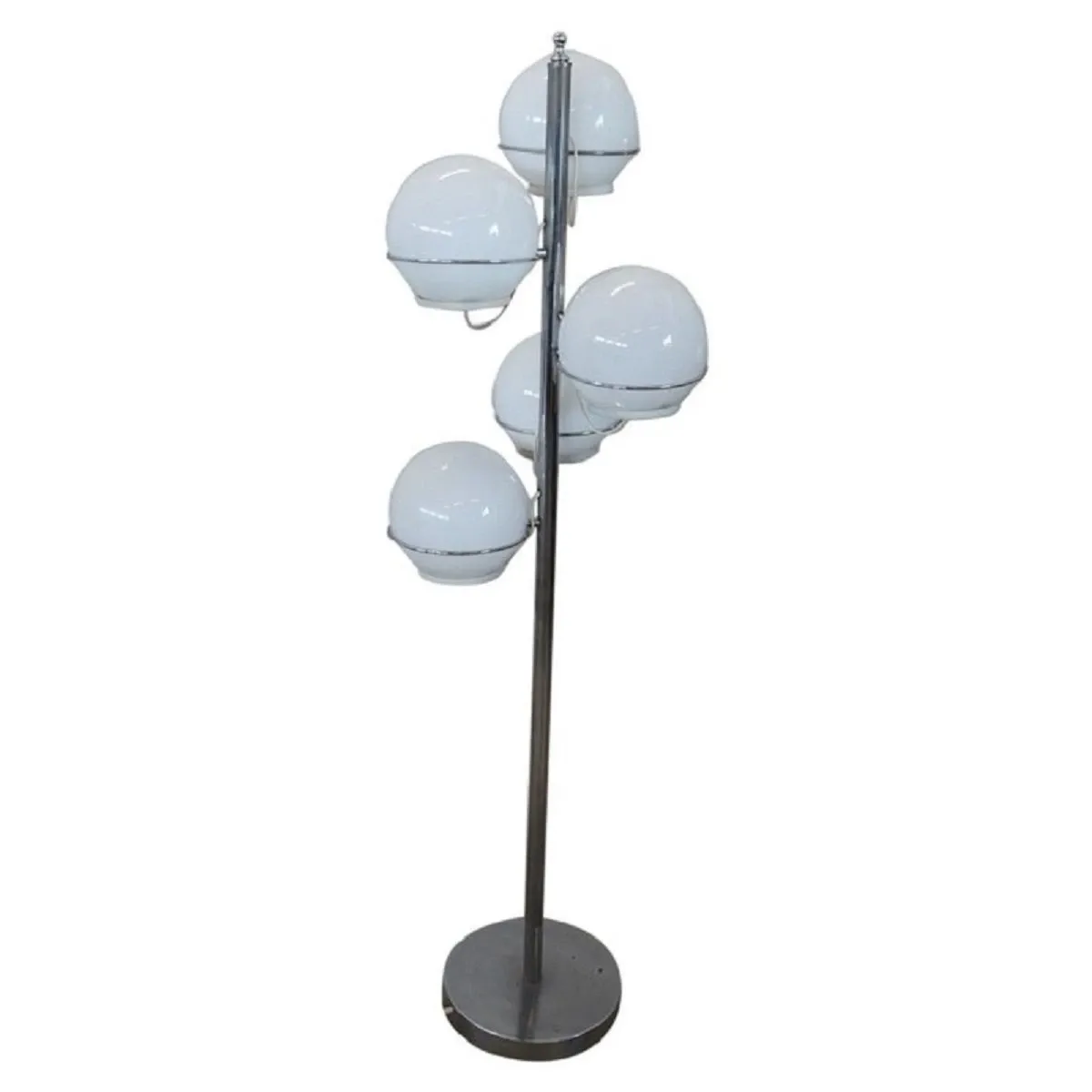 Vintage 1960s floor lamp in chromed metal, image