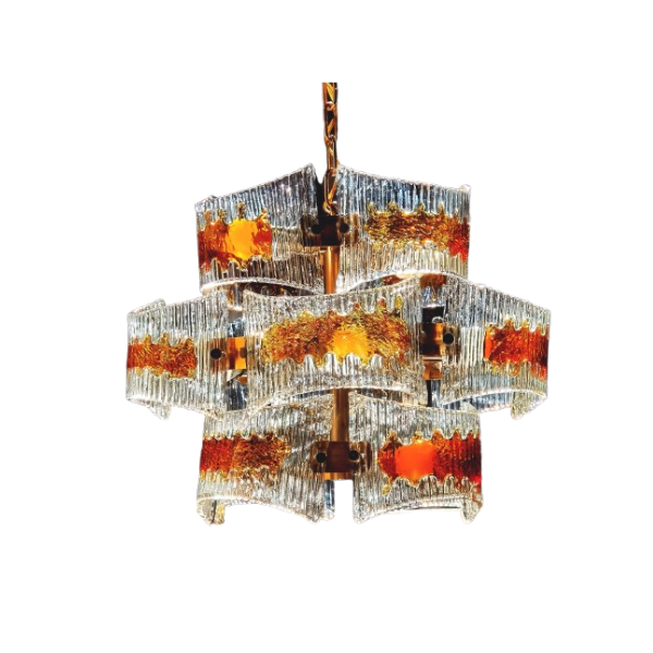 Lampadario in vetro di Murano colorato (anni ‘70), image