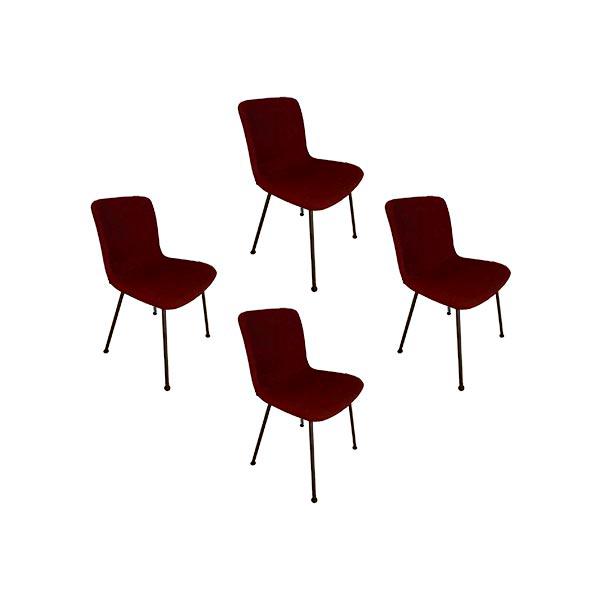 Image of Set 4 sedie Hal Soft Tube in tessuto (rosso), Vitra