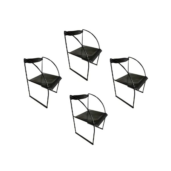 Patoz chair with metal frame and leather seat, ICF 