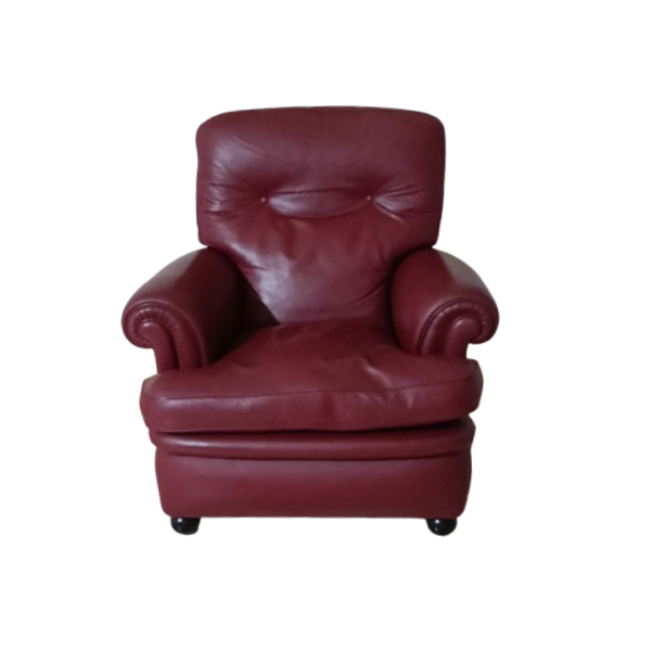 Burgundy Leather Dream Armchair (1990s) image