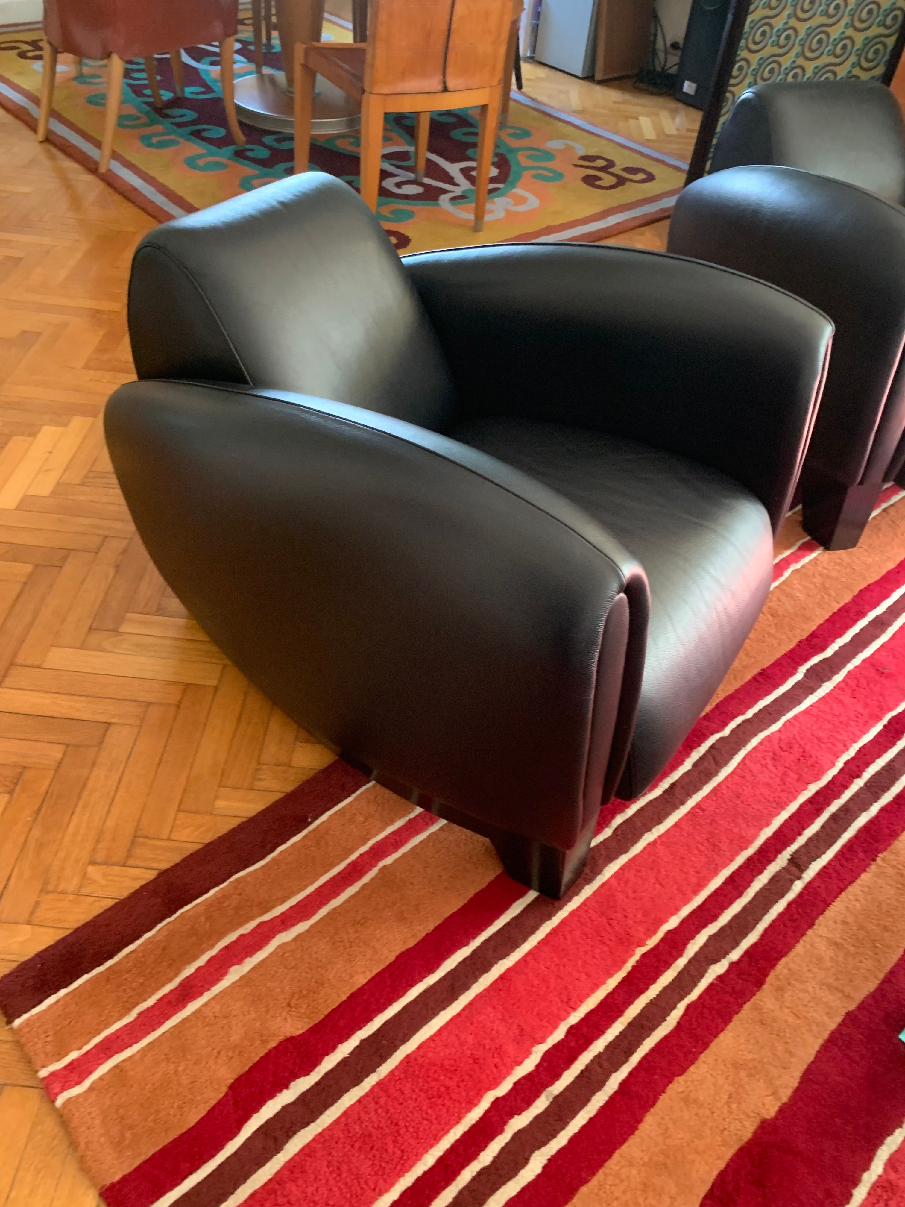 Poltrona DS 57 in pelle antracite di Daniel Romero, De Sede Front
