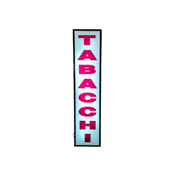 Insegna retroilluminata neon Tabacchi in metallo 