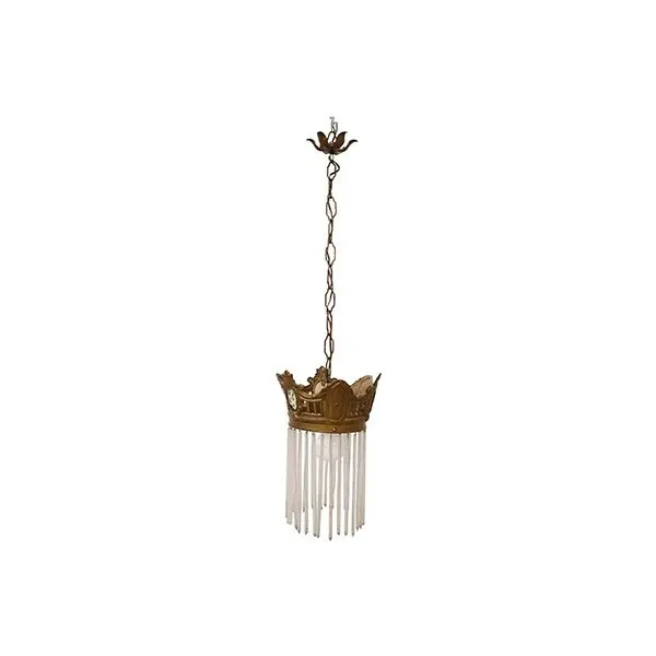 Vintage pendant lamp in gilt bronze (1920s), image