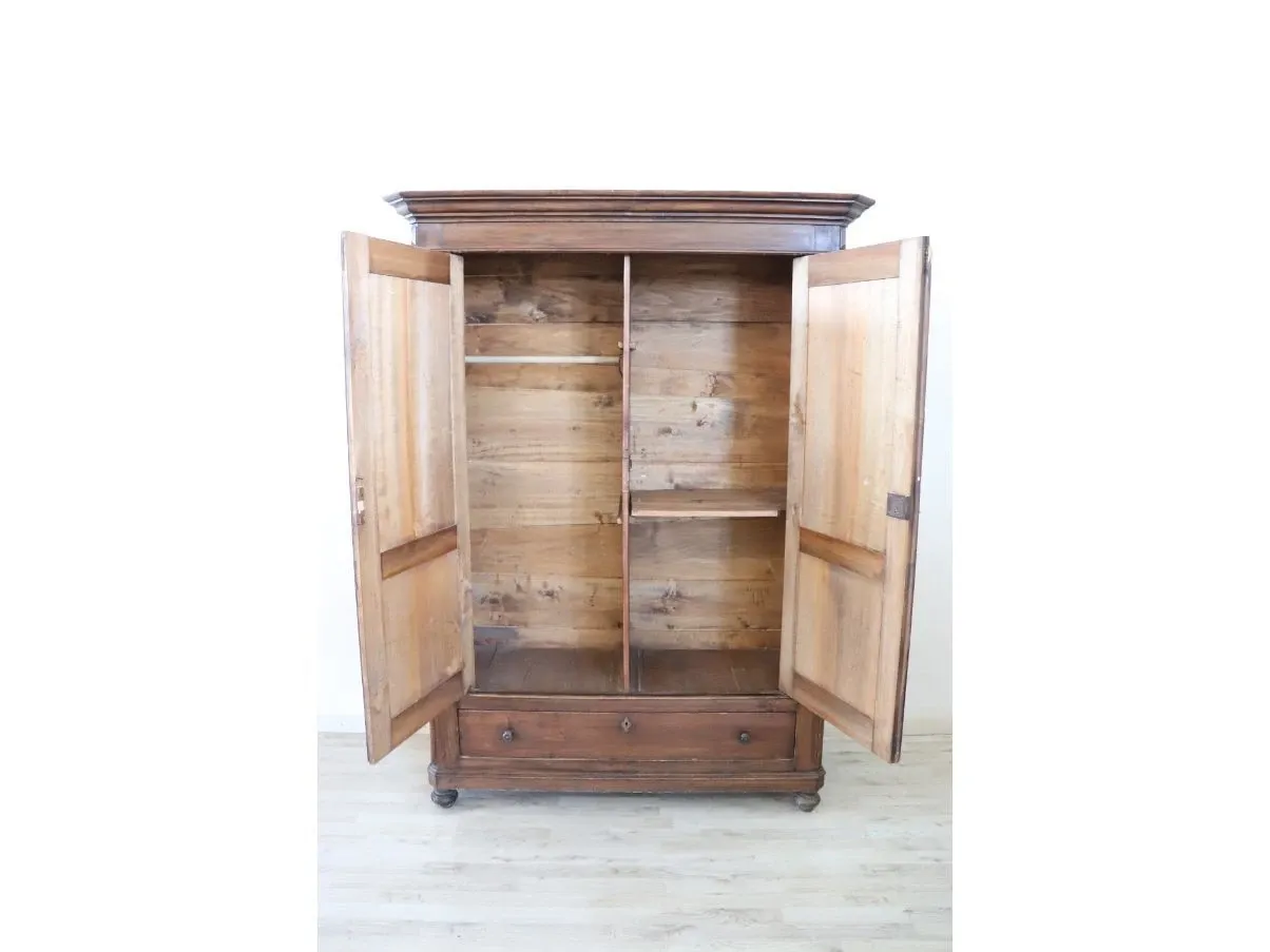 Armadio in legno di pioppo vintage ('800) 3