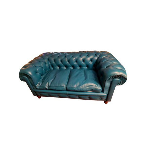2 seater Chester sofa in leather (light blue), Poltrona Frau image