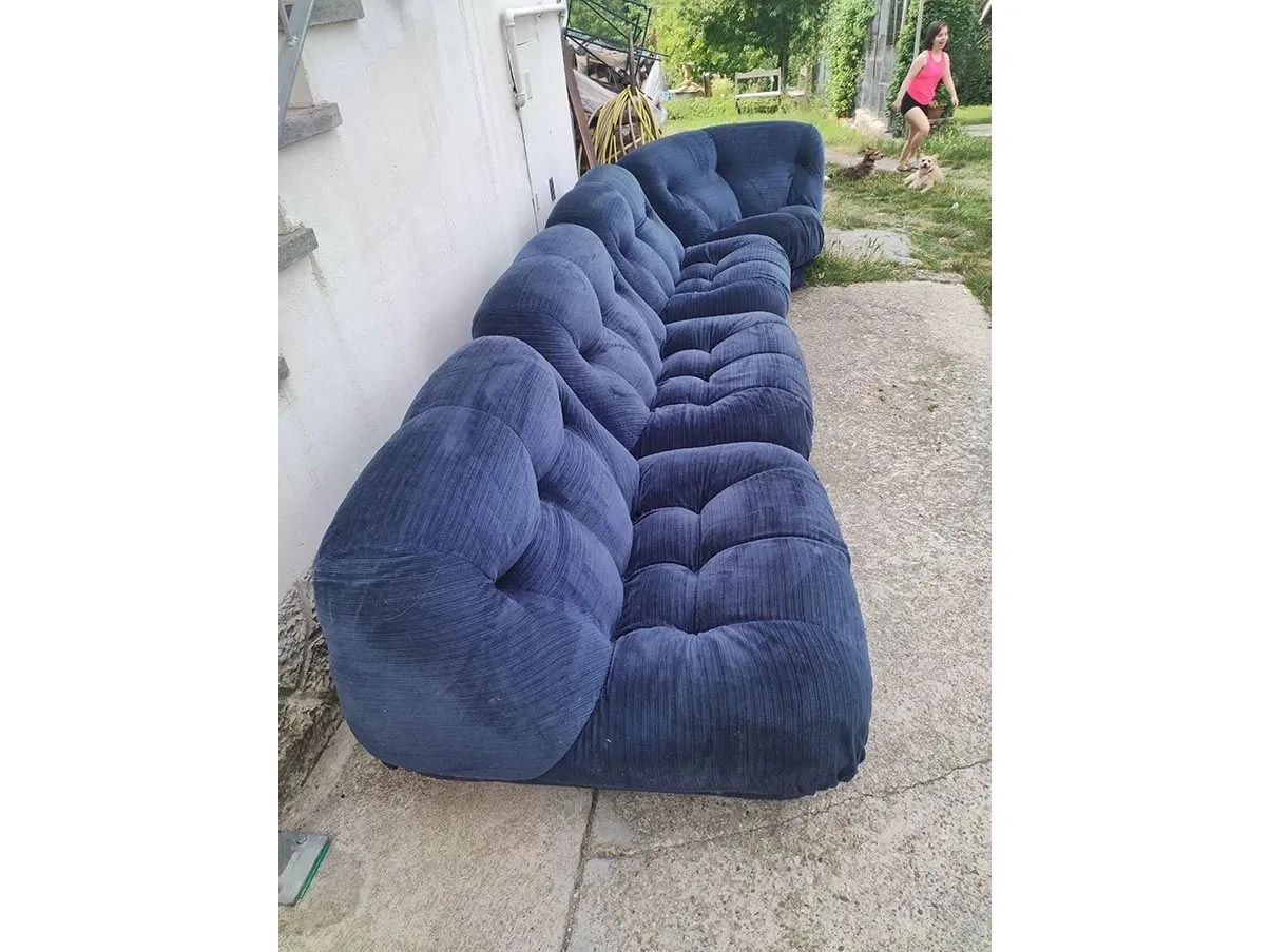 Divano modulare Nuvolone rivestito in velluto (blu) 3