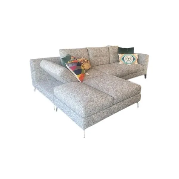 Wind corner sofa in gray fabric, Flexstyle 