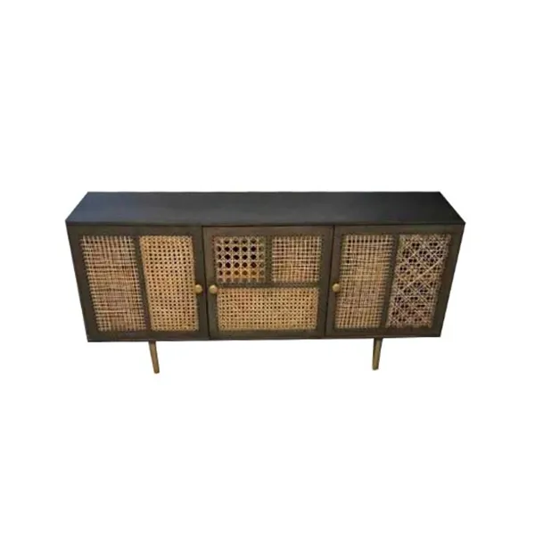 Pompei sideboard in wood with rattan rope decoration, MD Work image