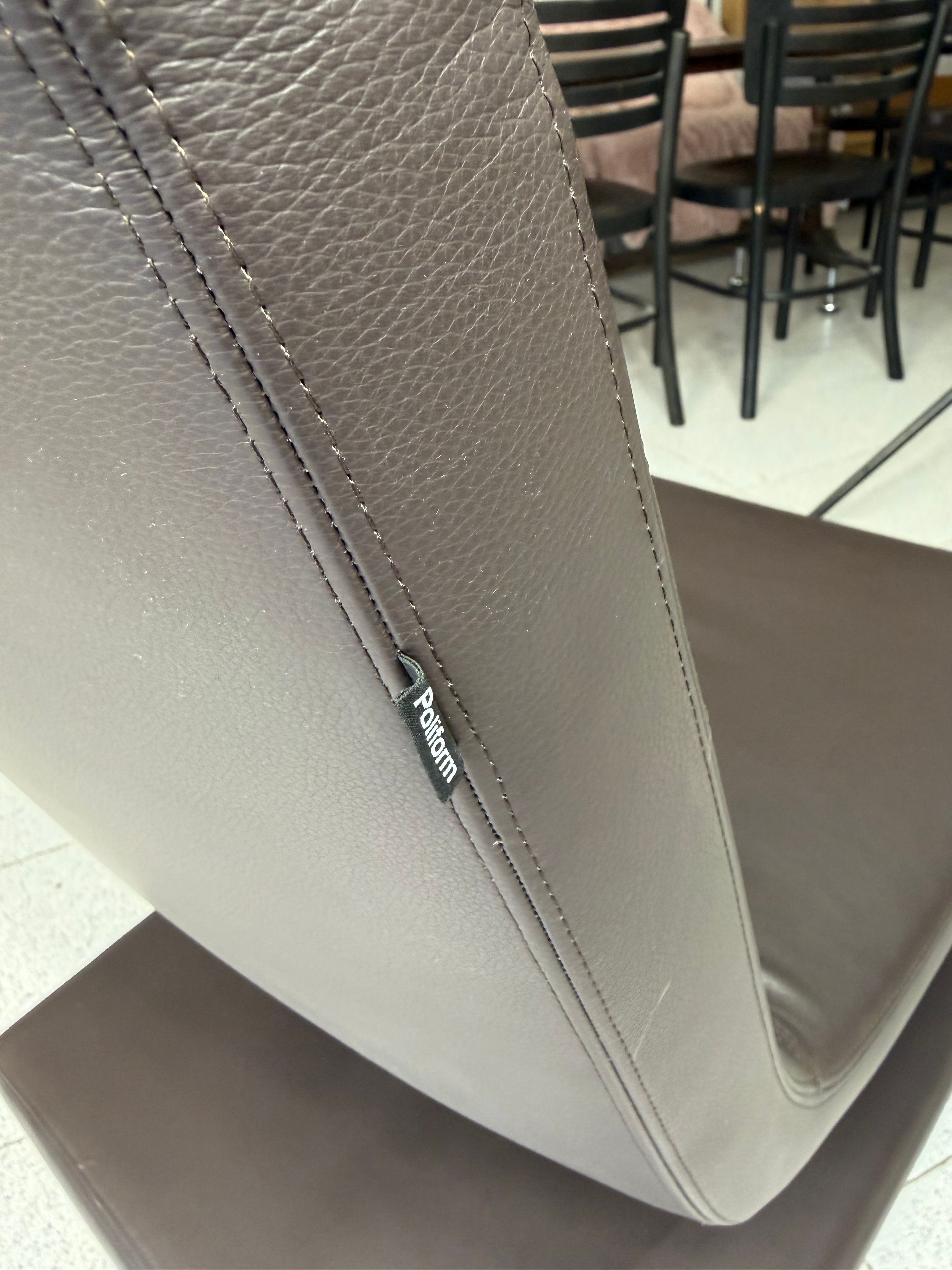 Snake Armchair in Moka Leather Brand