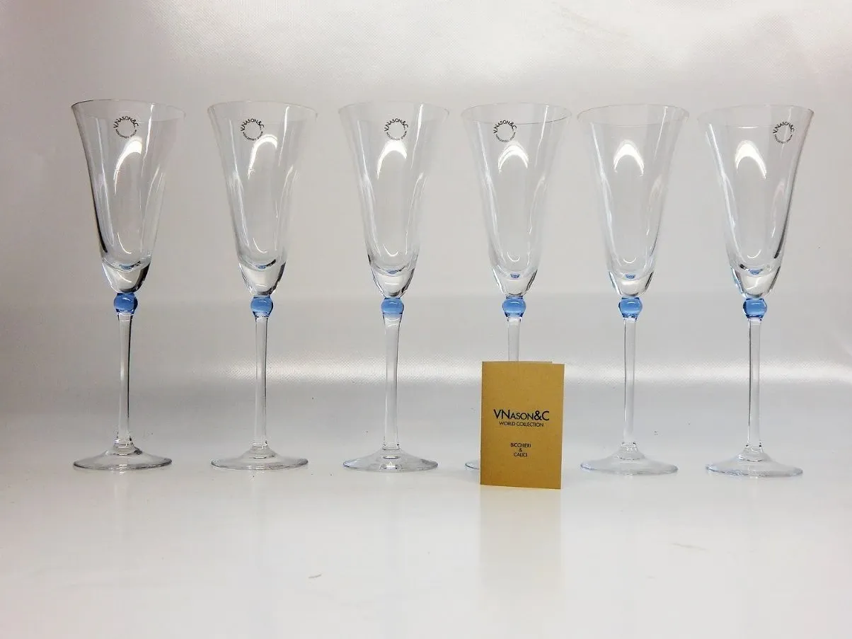 Set of 6 flutes in Murano glass, Nason&amp;C. 3