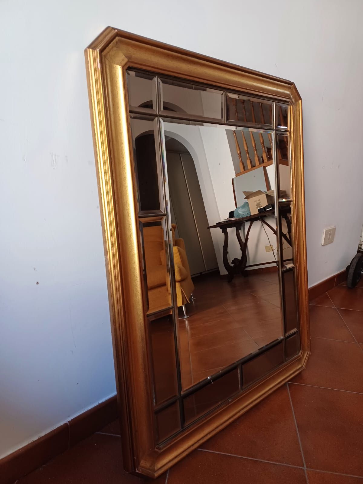 Vintage Spiegel mit Goldrahmen Side
