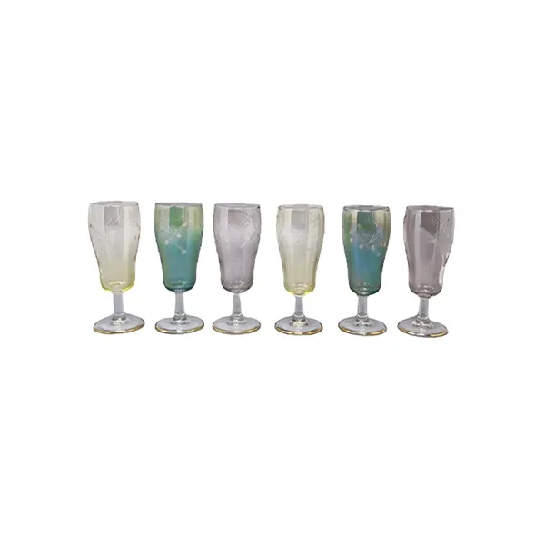 Set of 6 vintage crystal glasses (1960s), image