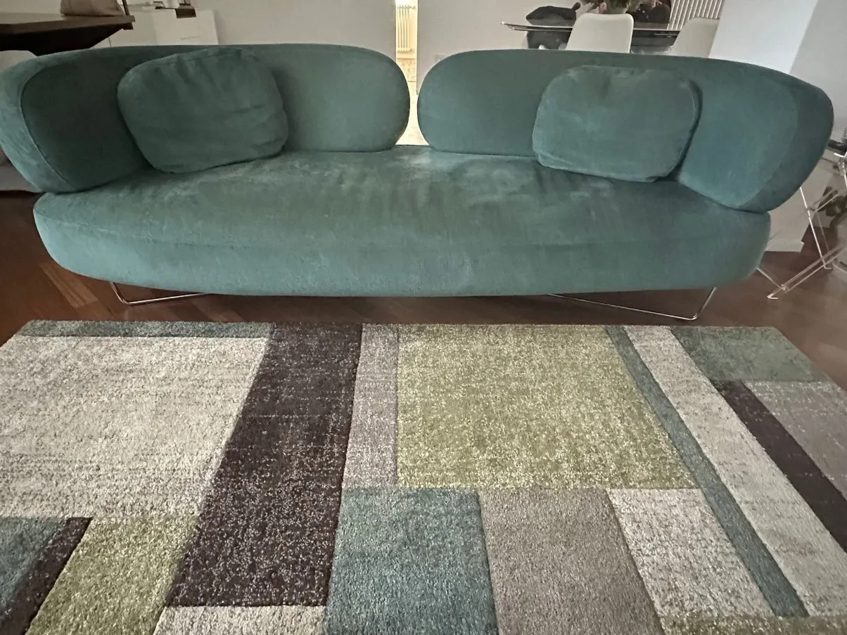 2 seater sofa in petroleum green fabric, Desiree 2