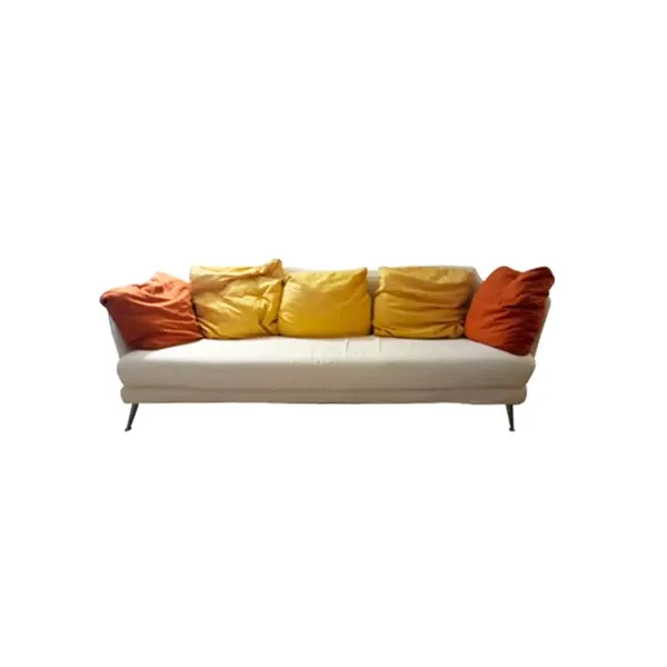 Jules 3 seater sofa in steel and fabric (white), Moroso image