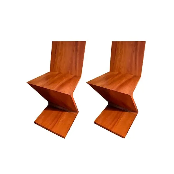 Set of 2 Zig Zag chairs by Gerrit Thomas Rietveld, Cassina image