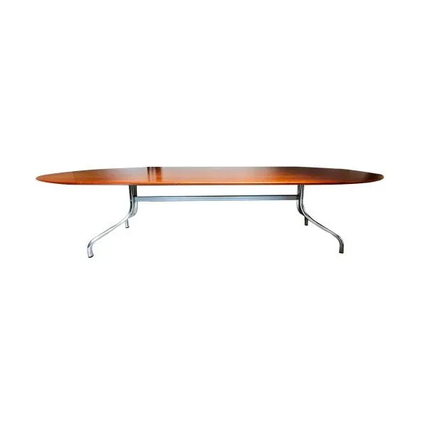 Shine oval cherry wood table by Vico Magistretti, DePadova image