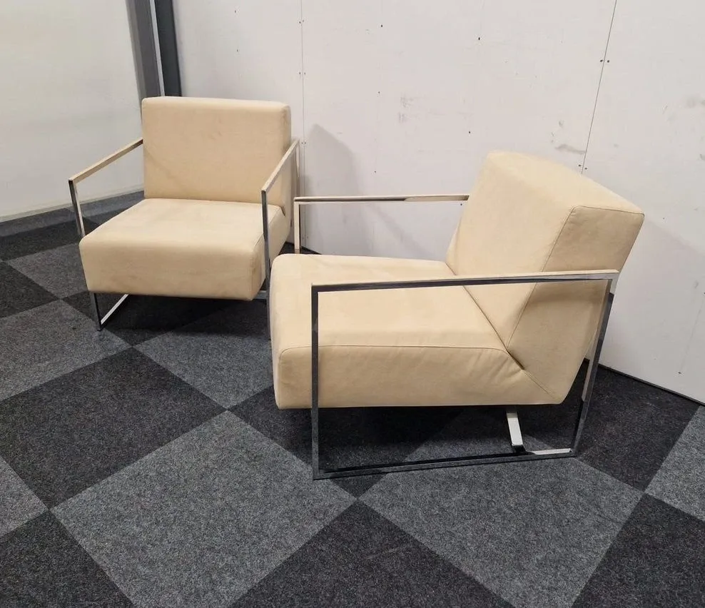 Set of 2 610 Sen armchairs in cream colour 2