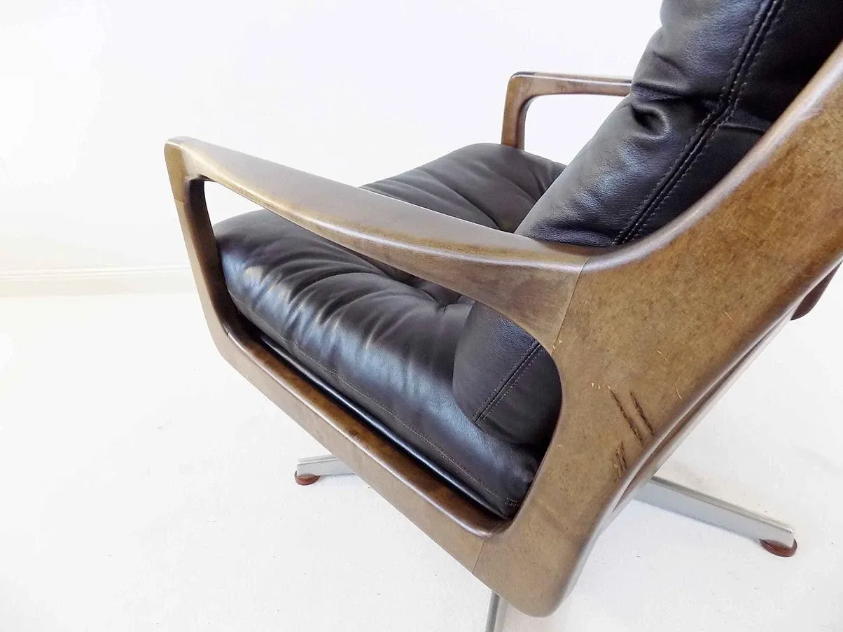 Vintage Ledersessel von Eugen Schmidt (schwarz) 9