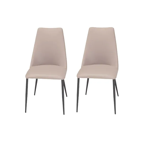 Set of 2 Ponente chairs in eco-leather (beige), Nitesco International image