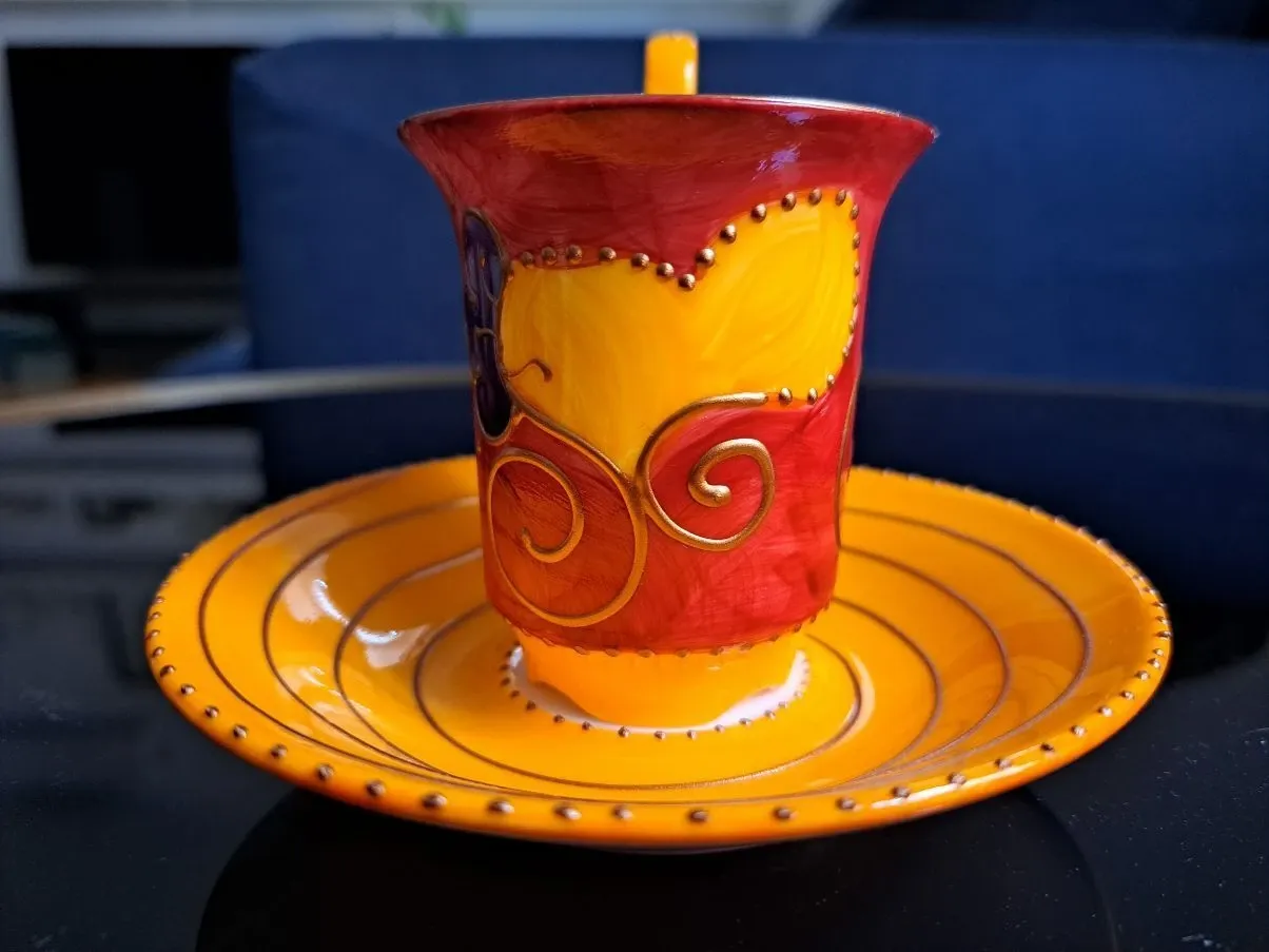 Set 2 tazzine da caffè con piattini e cucchiaini, Limoges 3