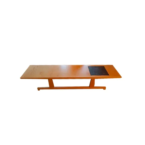 Eos rectangular coffee table in wood and lava stone, Giorgetti image
