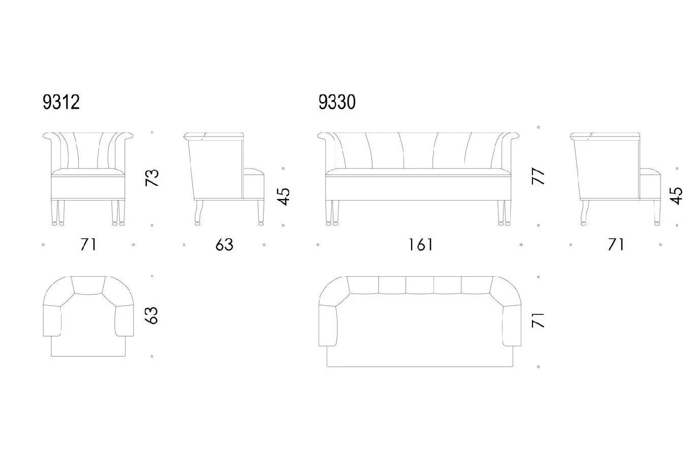 Allegasse Set Sofa und Sessel 
