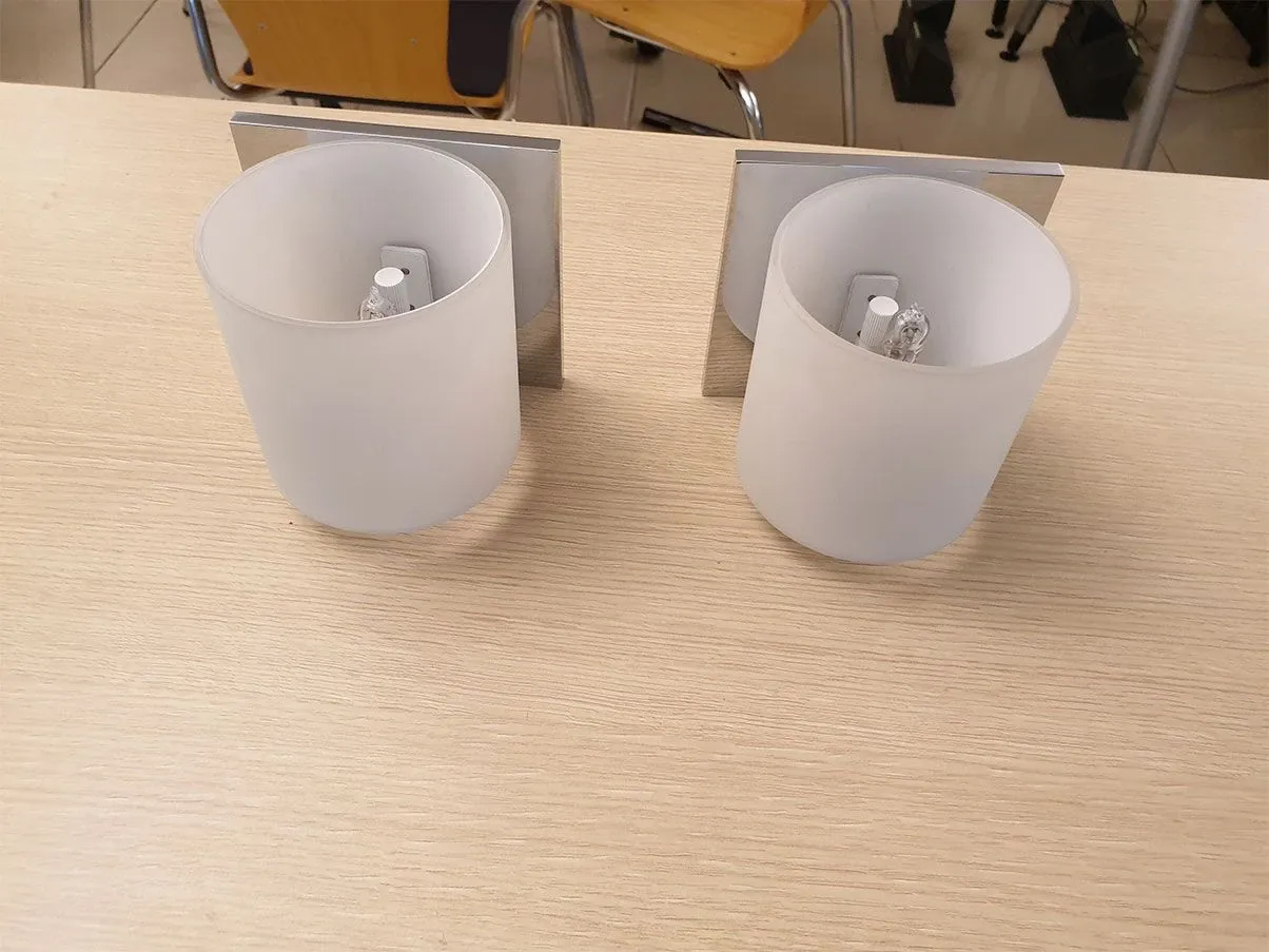 Set of 2 Tilee wall lamps in blown glass (white), Flos 5