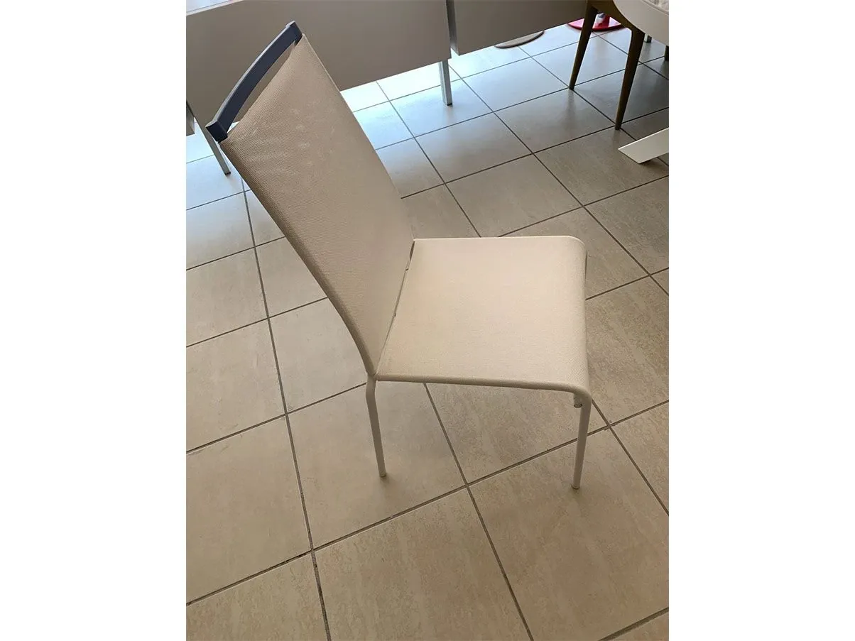 Set of 4 Web High stackable chairs in fabric (white), Calligaris 2