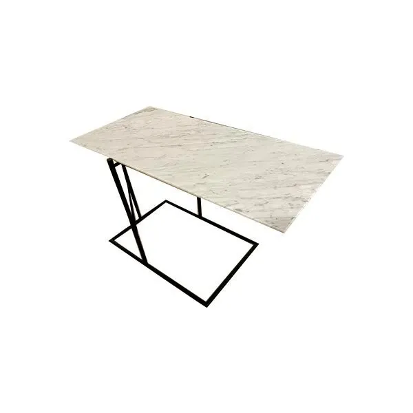 King coffee table in metal and top in Carrara marble, Berto Salotti image