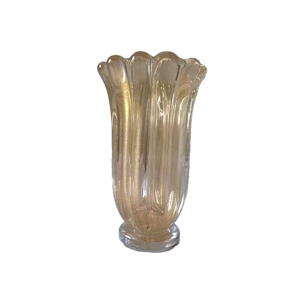 Vaso in vetro Murano e polvere d'oro, Seguso image