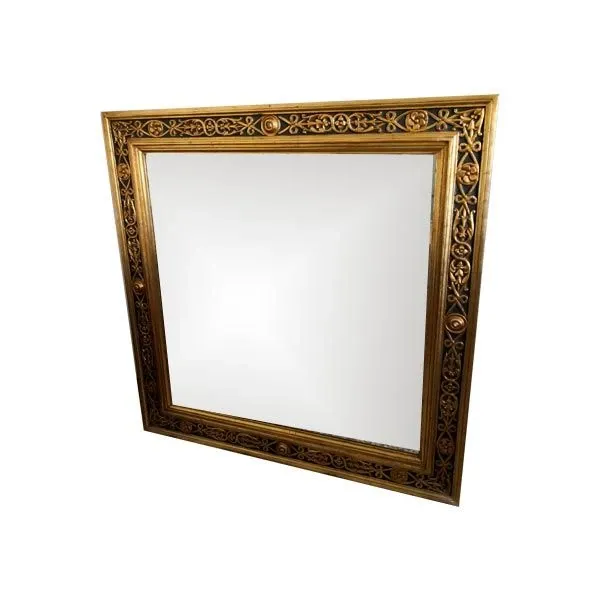 Vintage mirror in gilded and inlaid wood, image