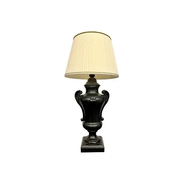 Ceramic table lamp in plissé silk (ivory), Patrizia Garganti image