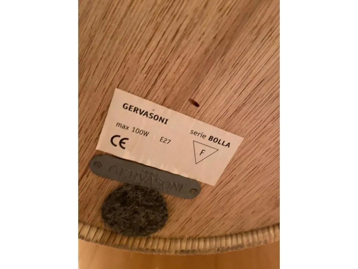 Lampada da terra Bolla in midollino, Gervasoni 1