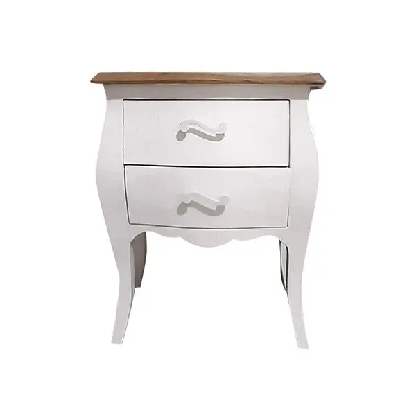 Shabby style bedside table in wood (white), Design By Us image