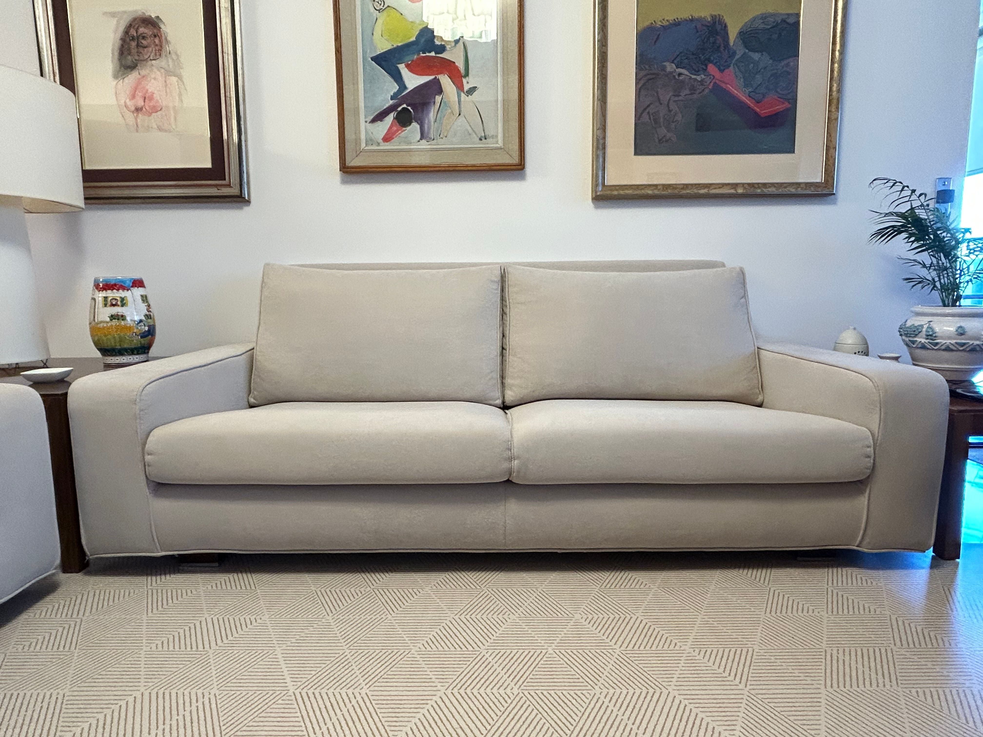 Coppia di divani 2 posti e 2 posti large Newport beige, Minotti  Front