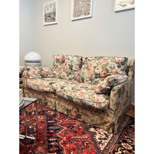2-Sitzer Sofa im englischen Blumenstoff (1980er) image
