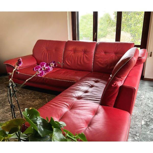 Iris 2 seater corner sofa in leather, Egoitaliano  image