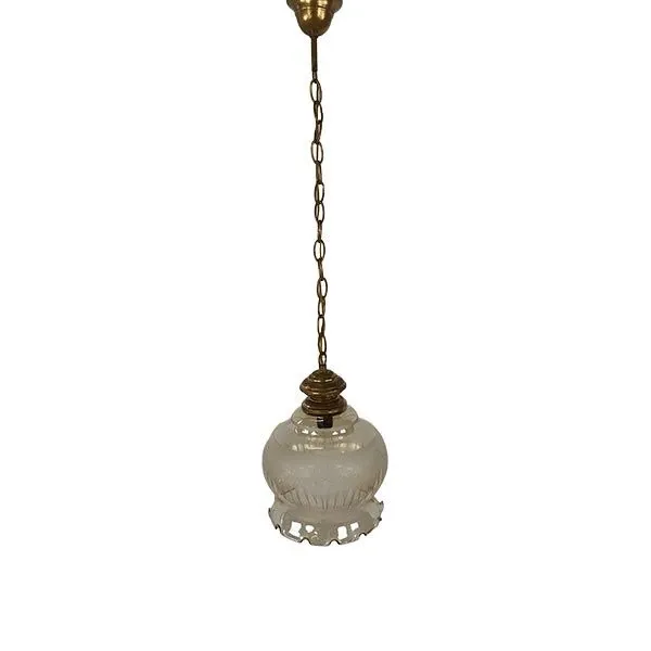 Vintage Clear Glass Pendant Lamp (1970s), image