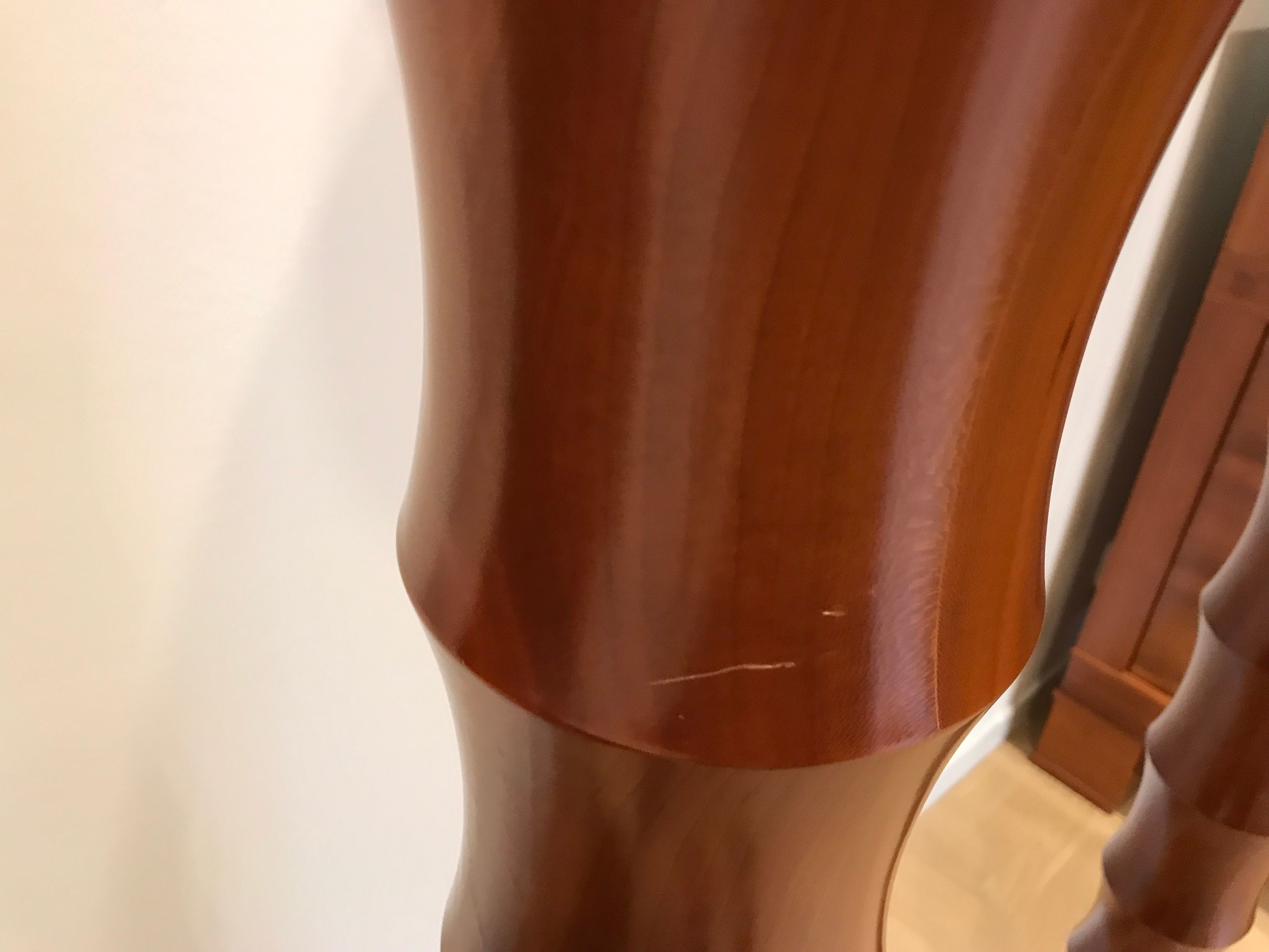 Lampada da terra Palmus in legno massello e vetro di Murano di Leon Krier, Giorgetti Defects