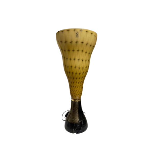 Lampada da tavolo Vivia T in vetro di Murano ambrato a punti (anni '90), Leucos image