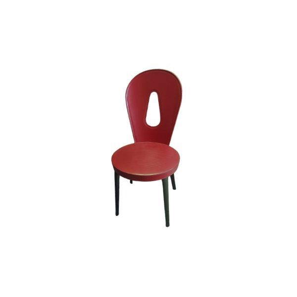 Sedia con schienale alto Dora in legno di faggio e cuoio (rosso), Giorgetti image