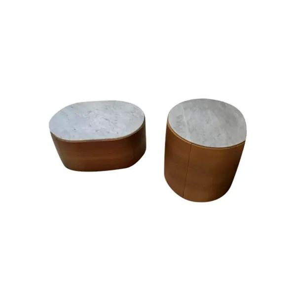 Set of 2 bedside tables by Ludovica and Roberto Palomba in wood, Lema image