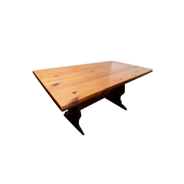 Vintage refectory table made of pine wood, image