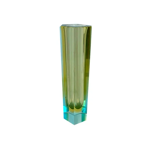 Small hexagonal vase in submerged Murano glass image