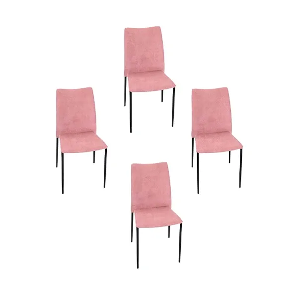 Set of 4 Zefiro chairs in fabric (pink), Nitesco International image