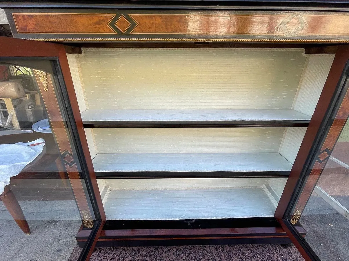 Antique serving sideboard in ebony and walnut (19th century) 7