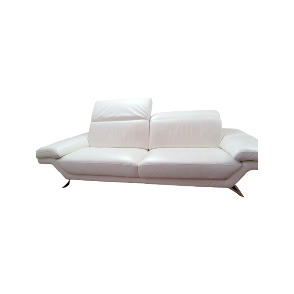 seater sofa upholstered in leather (white), Delta Salotti Deesup