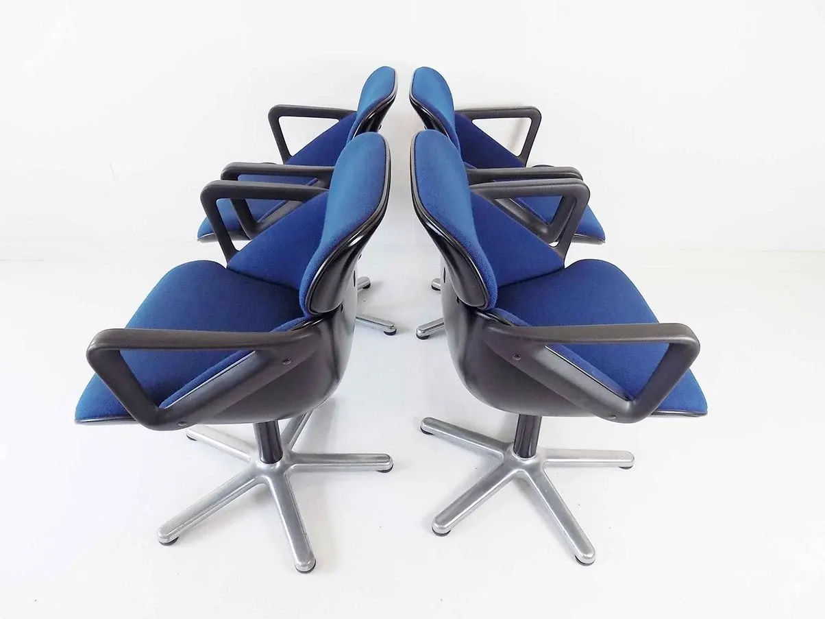 4er-Set Stühle Modell 190 von Hans Roericht (blau) 