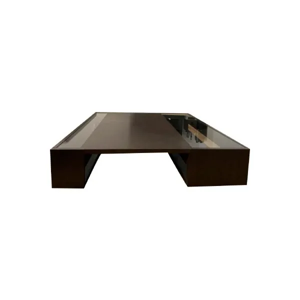 Void low coffee table in oak wood and glass, B&B Italia image